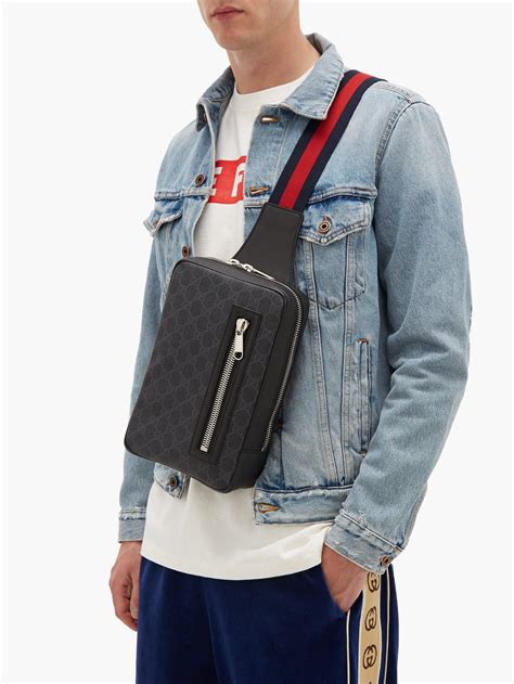 gucci belt bag men black|gucci sling bags men's.